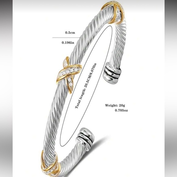 Luxury Gold Bezel Bangle– Modern Muse Elegance - Picture 7 of 7